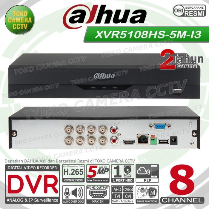TERBARU DVR RECORDER CCTV DAHUA 8 CHANNEL CCTV DAHUA 8CH 5MP PROMO