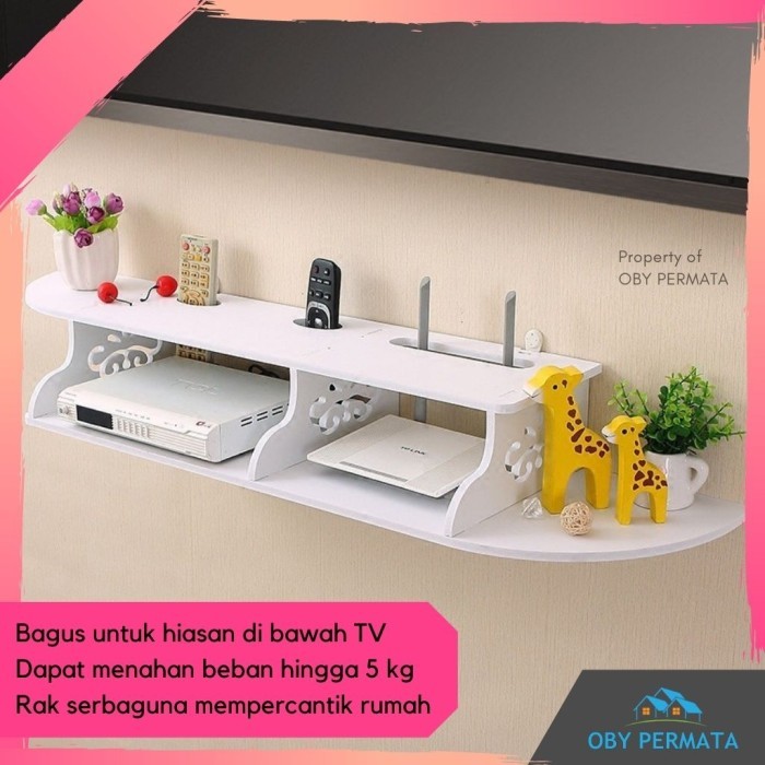 PROMO Rak Serbaguna Gantung Dinding Di Bawah TV Remote Router Wifi OP28