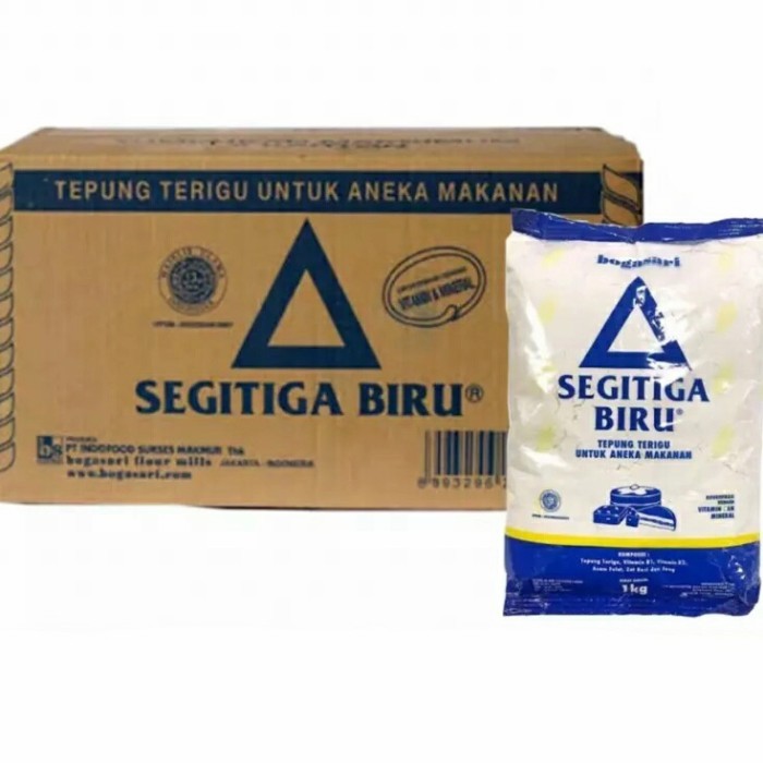 

TERIGU SEGITIGA BIRU KEMASAN @1KG (DUS) - 12pcs @1kg