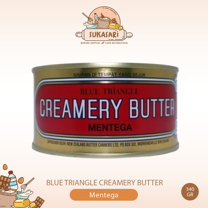 

Blue triangle 340gr mentega Butter salted australia halal kaleng