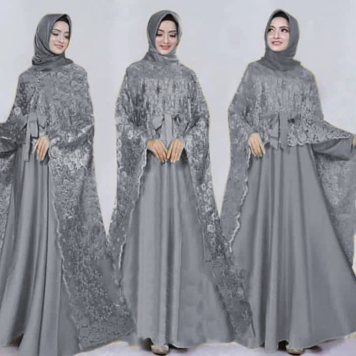 Murah Gamis Pesta Brokat Cape Mewah Elegan Bridal Muslim Pengantin Lamaran