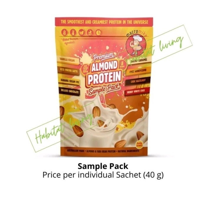 

TERLARIS TERLARIS TERLARIS MACRO MIKE PREMIUM ALMOND PROTEIN - SAMPLE PACK (SACHETS) MURAH!!! MURAH