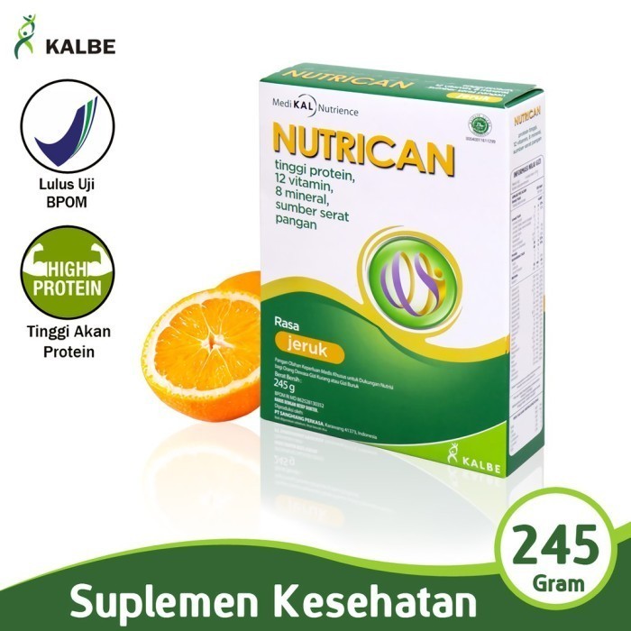 

TERLARIS TERLARIS TERLARIS KALBE SUPLEMEN MAKANAN SUSU NUTRISI 245 G NUTRICAN JERUK DUKUNGAN NUTRISI