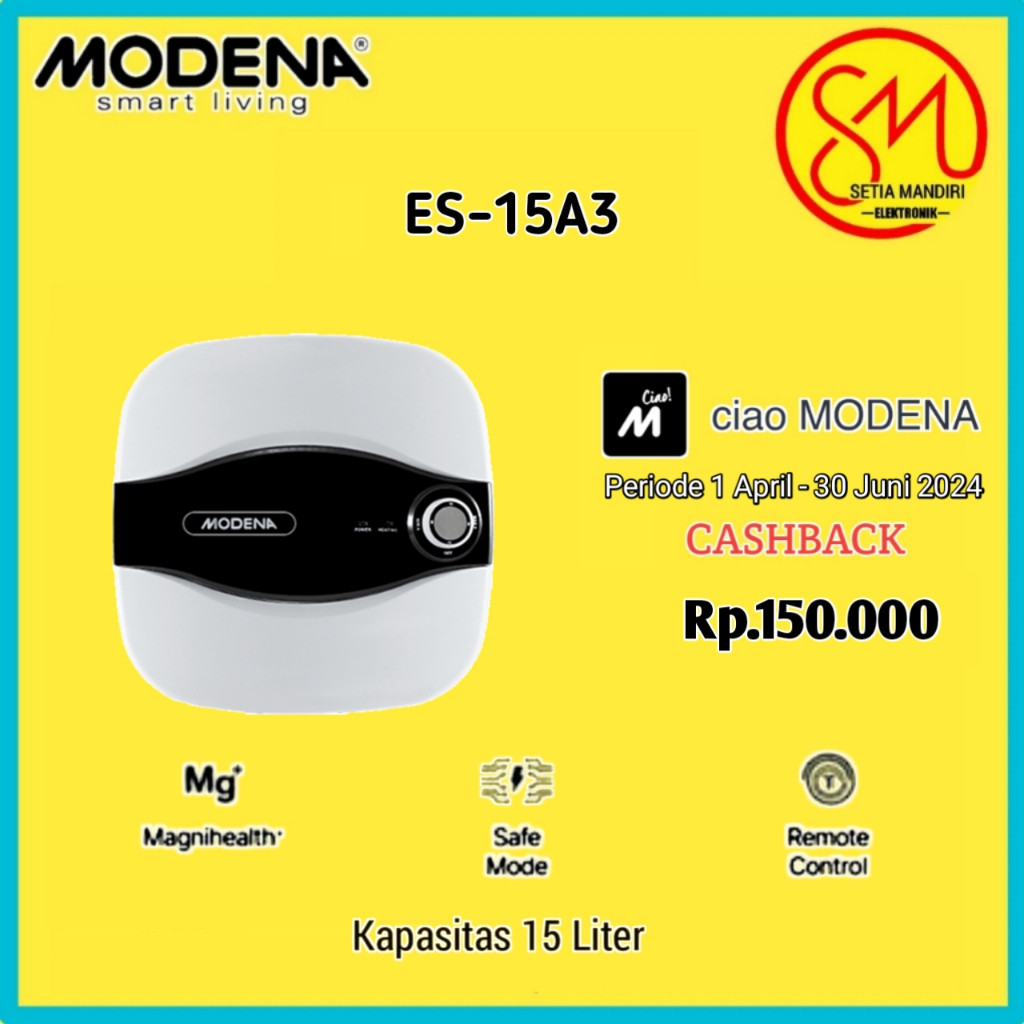 MODENA Water Heater Listrik 10 Liter - Electric Pemanas Air Kamar Mandi ES10A3
