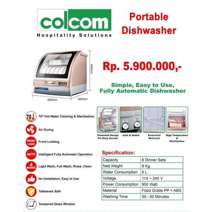 TERBARU Colcom Portable Dishwasher - Disc 20%