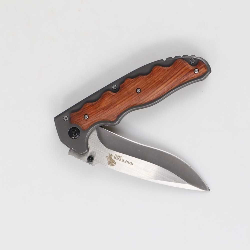 KNIFEZER Blade Pisau Lipat Berburu Knife Wooden Handle - CBF64