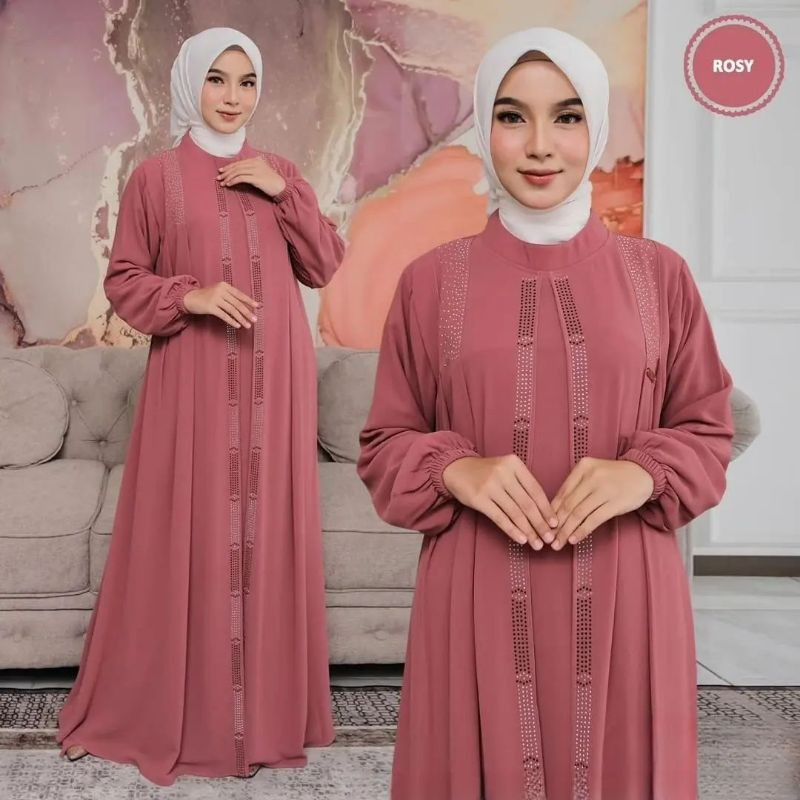 Gamiss Juba Lengan Panjang Simpel Elegan Baju Muslim Gamis Lebaran Games Ibu Ibu Cewek Cantik Kekini