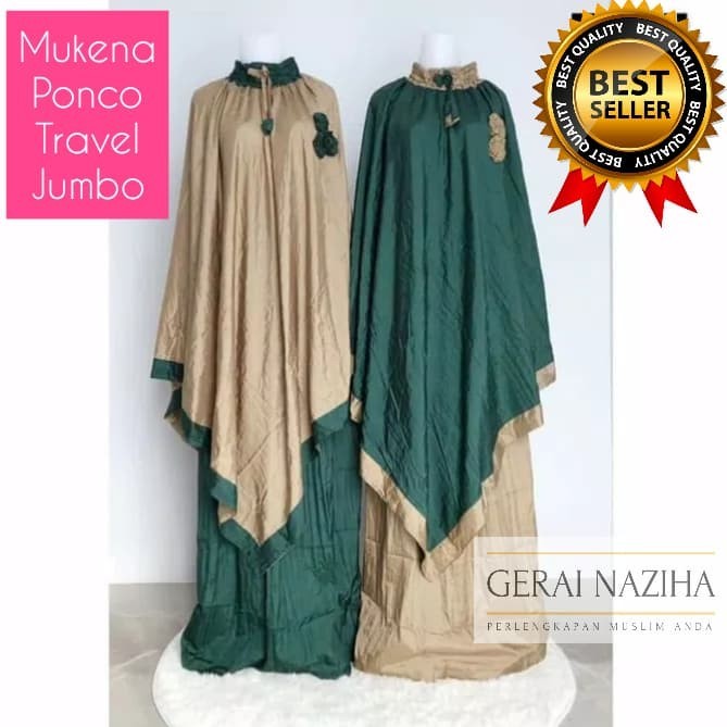 Mukena Parasut Jumbo Dewasa Ponco Travel Pocong Traveling Elegan