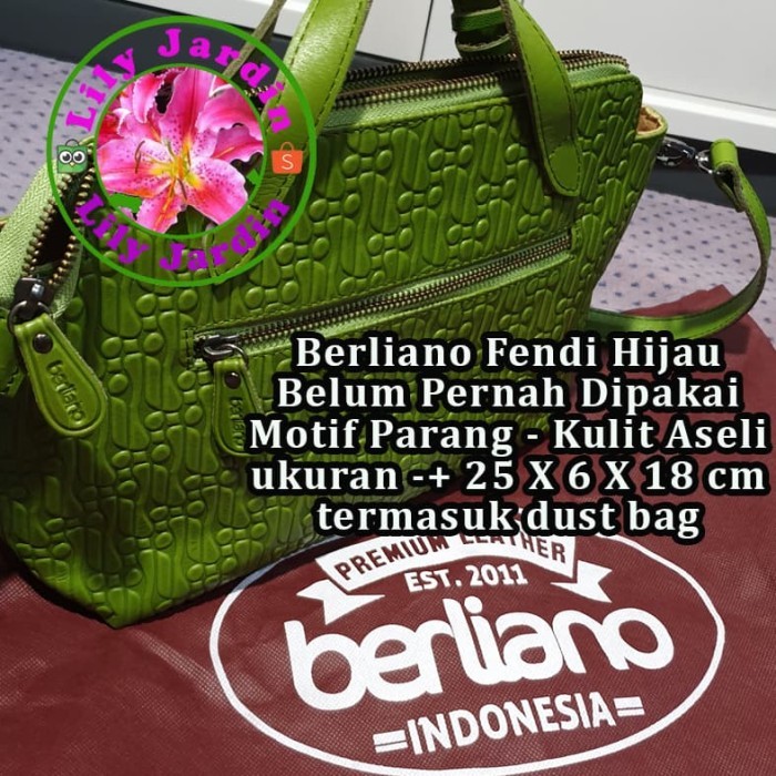 paling diminati] Berliano Fendi Hijau Parang Kulit Asli Sapi