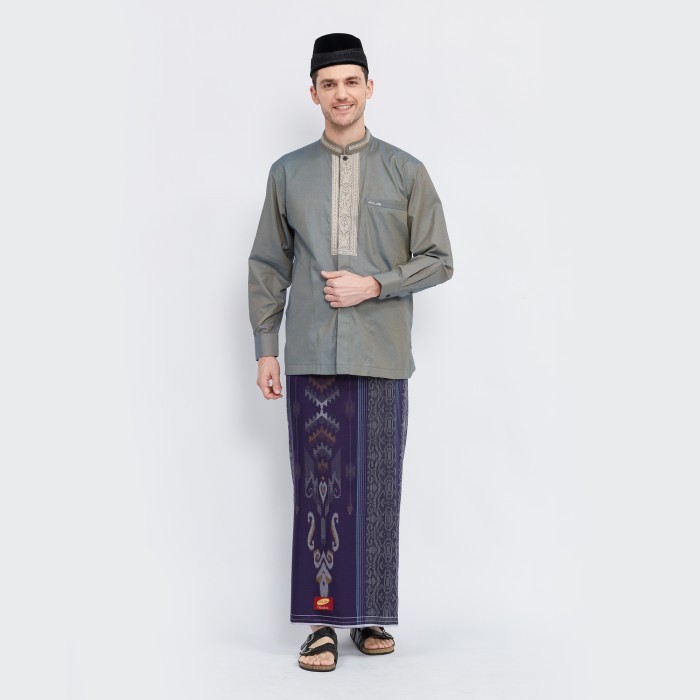 Sarung Sarung ATLAS Premium 745 Dobby Kembang Warna Ungu 02 super polos celana