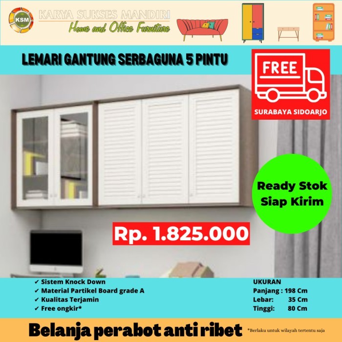 

Sale Lemari Buku Lemari Arsip Dokumen Lemari Serbaguna Atas Gantung 5 Pintu