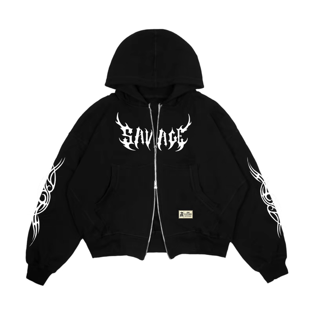 JDMCLOTHING Boxy Zipper Hoodie Fleece 280 Gsm Double Kepala Zipper Unisex