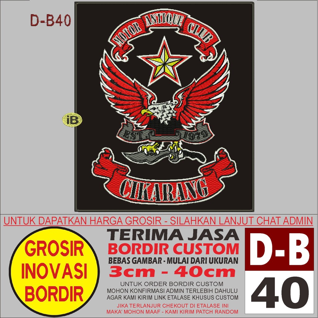 PATCH BORDIR D-B40 LOGO MOTOR CLUB - GIB REVIEW/TESTIMONI
