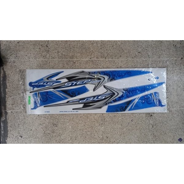 Original Impor Thailand Step 125 Spin Biru Nos Striping Stiker Full Set Bodi Livery Lis Body Asli St