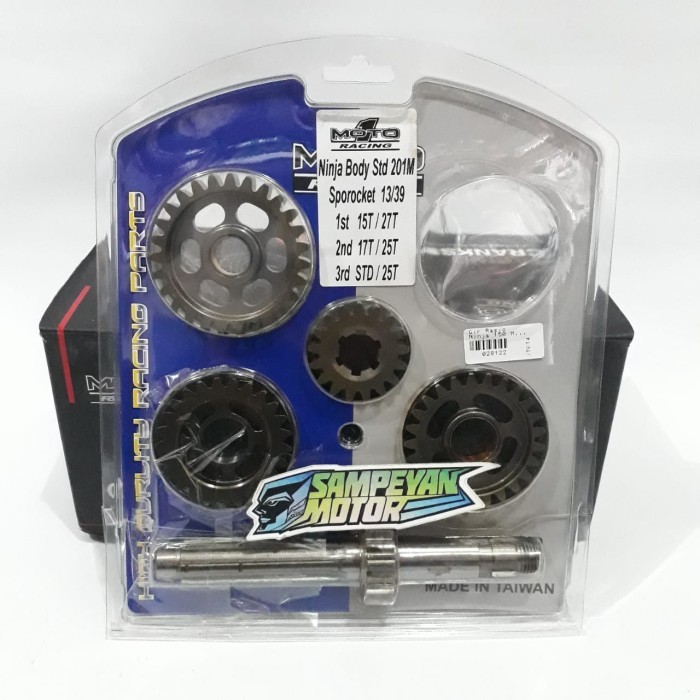 Gigi Gear Ger Gir Ratio Rasio Ninja 150 Body Std 201M Moto 1 Racing Barang Langka