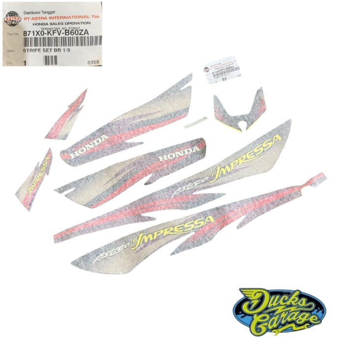 Striping Stiker List Body Honda Astrea Grand Impressa Merah Original Barang Langka