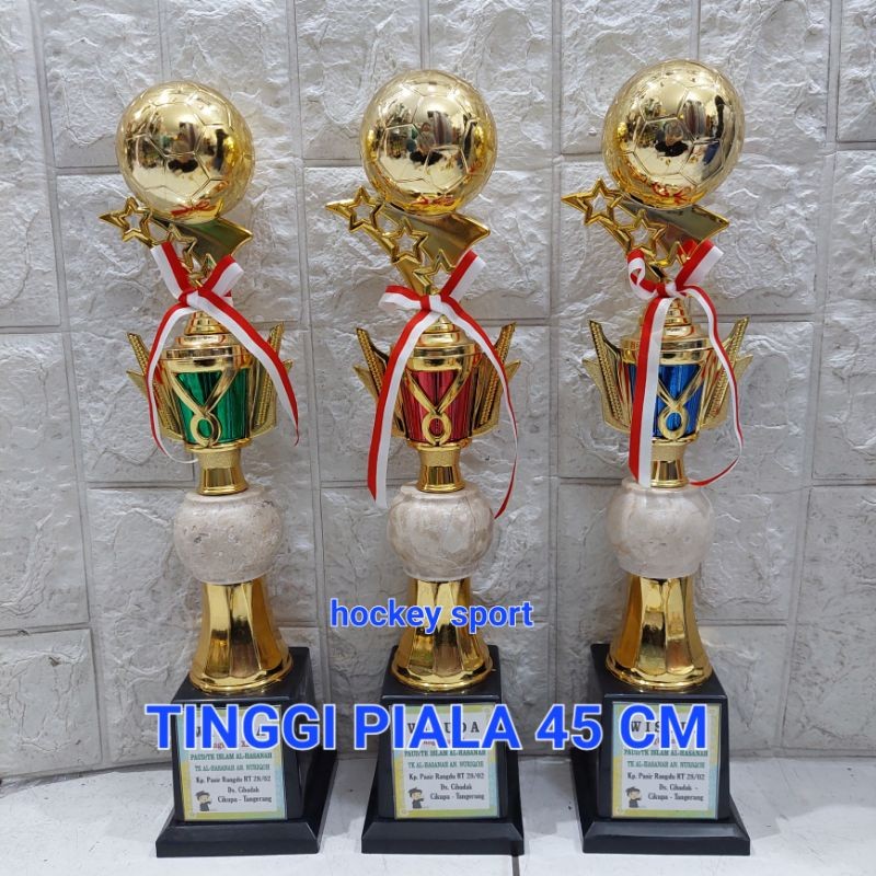 Trophy Piala Sepak Bola Futsal Kaca Marmer Custom Tulisan ( B.17 + Onik )