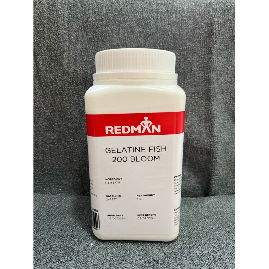 

Gelatine Fish 200 Bloom Redman Gelatin Powder Halal 1Kg 1000Gr Best Seller