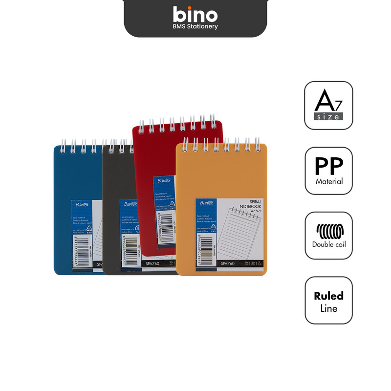 

[BMS Surabaya] Bantex Buku Catatan Mini / Spiral Notebook Ukuran A7 Ringkas dan Praktis SPA760