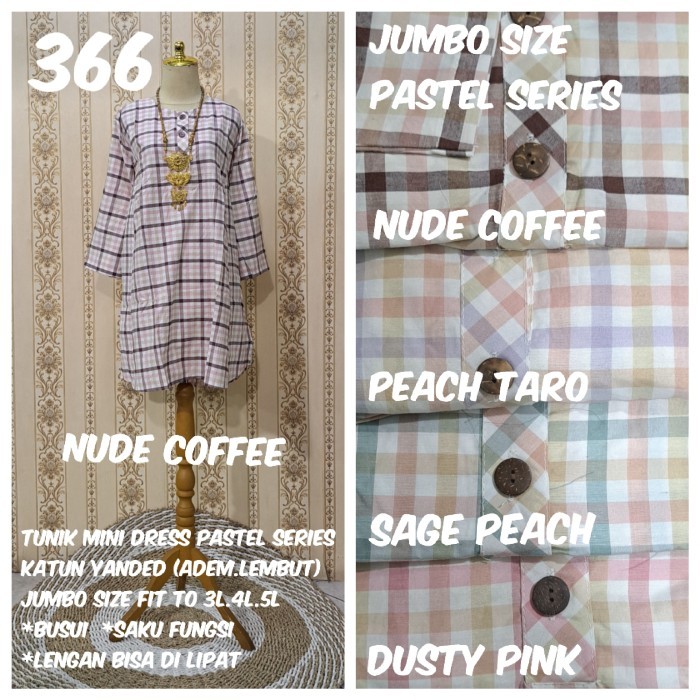 Tunik Atasan Kotak" Katun Yanded(Adem)Jumbo Size Fit To 2L.3L.4L.5L {TerlarisBest Seller}