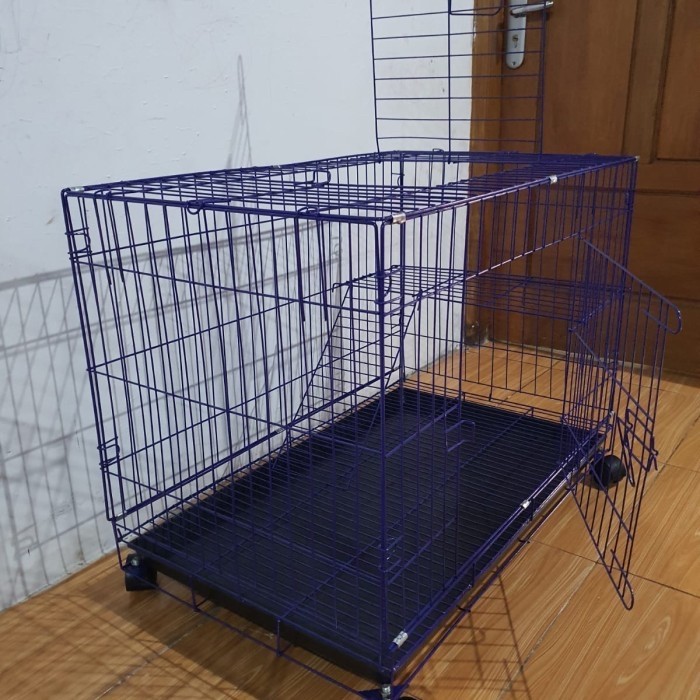 Kandang Lipat Besi Kucing Anjing Tingkat 1 Ukuran M L XL XXL 2 Lantai