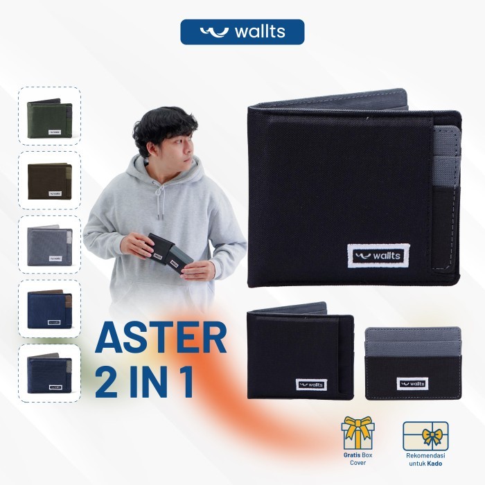 Dompet Lipat + Card Holder - Wallts Aster