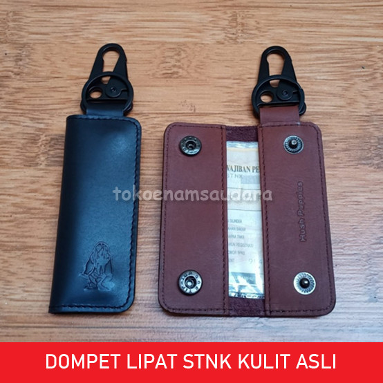 Dompet STNK Lipat 2 Kulit Asli Hush Puppies Gantungan Kunci