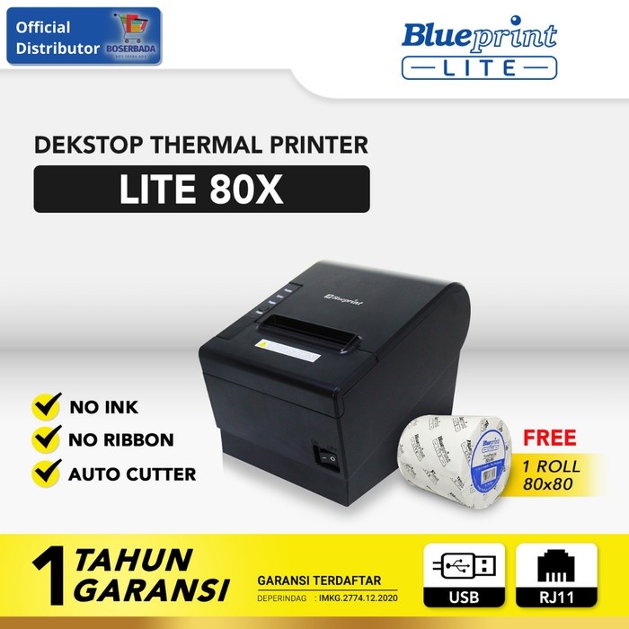 BLUEPRINT LITE - Printer Kasir Thermal Lite 80X USB + RJ11