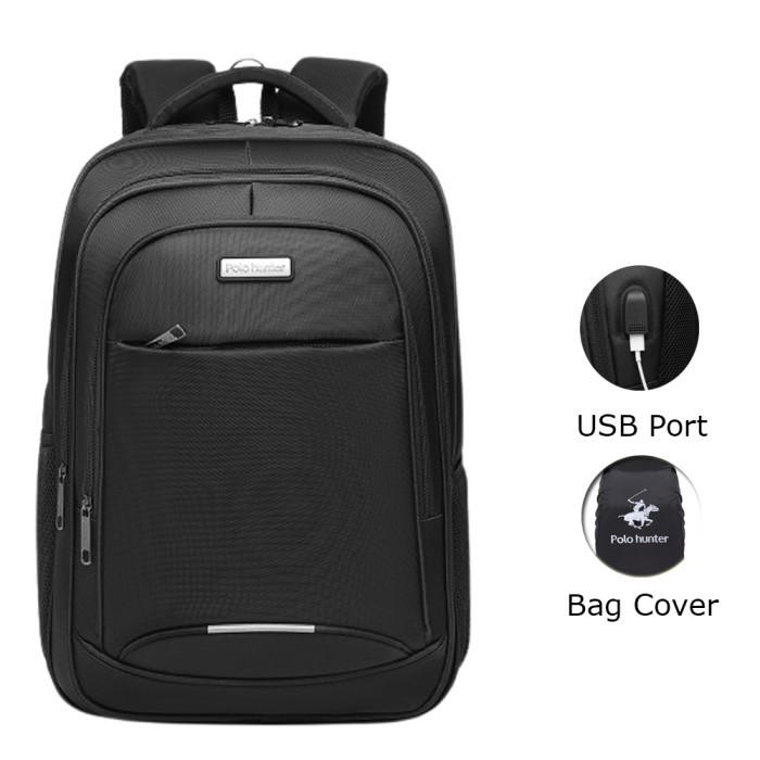 

TERLARIS POLO HUNTER TAS RANSEL LAPTOP 16" 18" USB PORT RAIN COVER EXPANDABLE - BACKPACK DAYPACK TAS