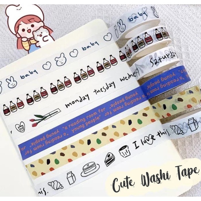 1 Piece Washi Tape Colorful Journal Scrapbook