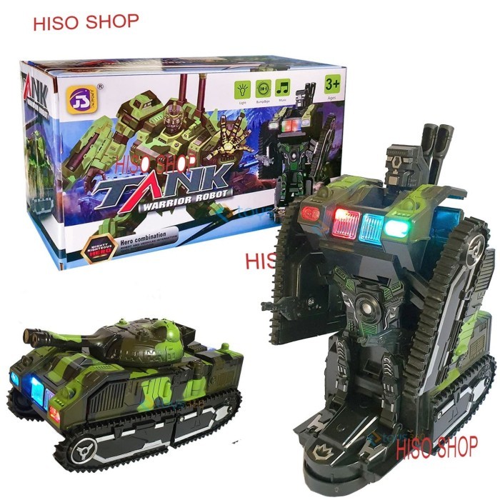 Tank Warrior Robot hijau / Mainan Tank Jadi Robot No.9901