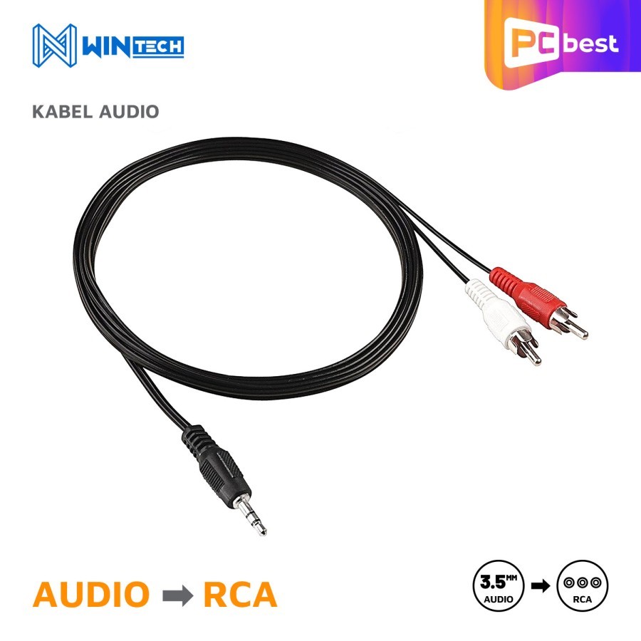 Kabel Rca Merah Putih Hitam /Kabel RCA AUDIO Merah Putih Hitam WINTECH