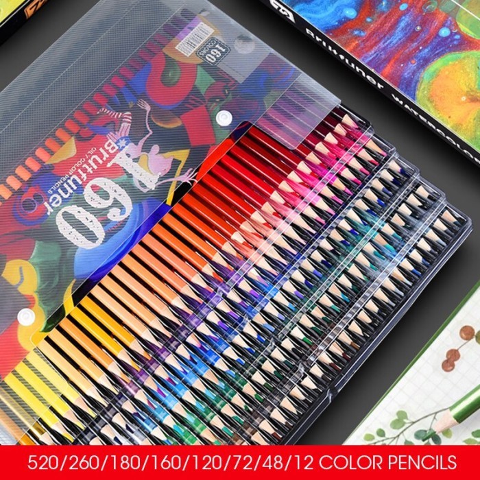 

Pensil Warna Brutfuner Painting Oil Pencil Artist Color Pencil Set 160