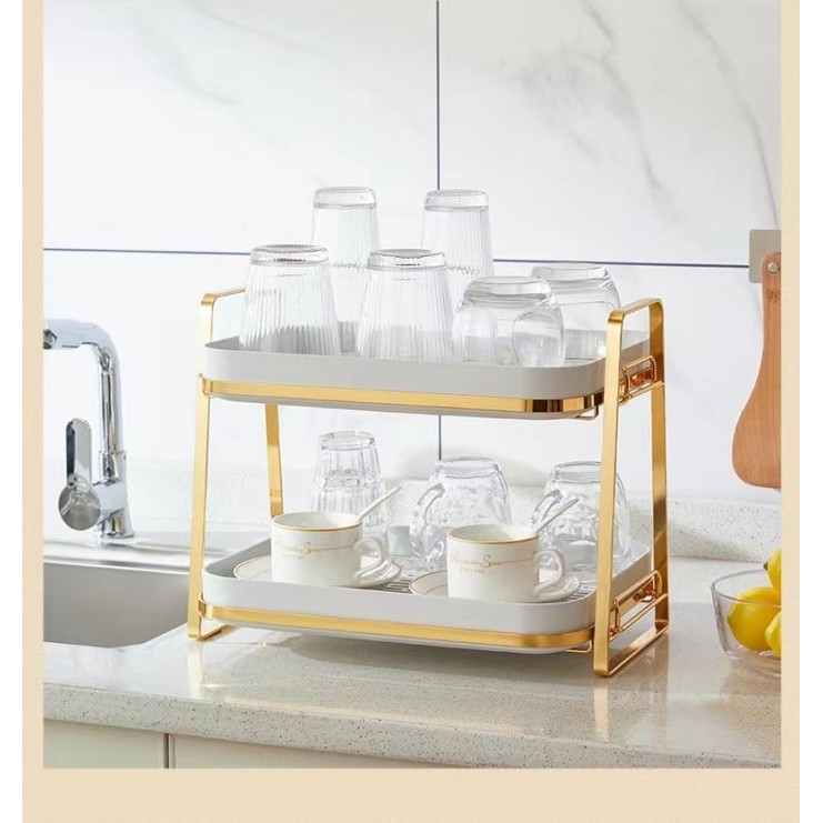 Rak Piring Gold / Rak Piring Rosegold / Rak Piring Mewah / Rak Piring