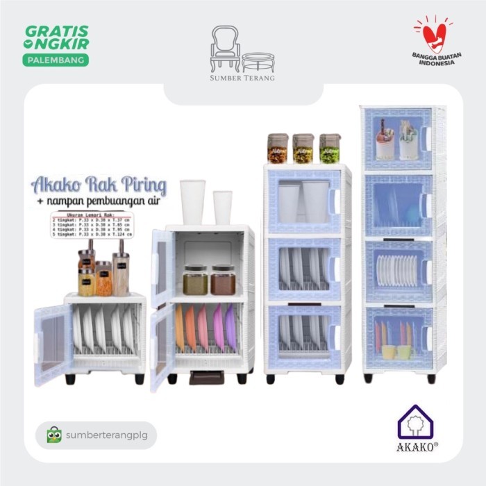 Akako Rak Piring Plastik Lemari Piring Murah Rak Dapur Lemari Dapur