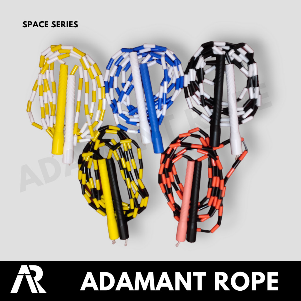 Adamant Rope 2 Color Variation Beaded Rope Long Handle Pace Erie Jumprope Lompat Tali Ipg
