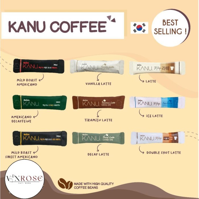 [10 Pcs] Maxim Kanu Latte Kanu Mini All Variants/ Kopi Sachet Korea