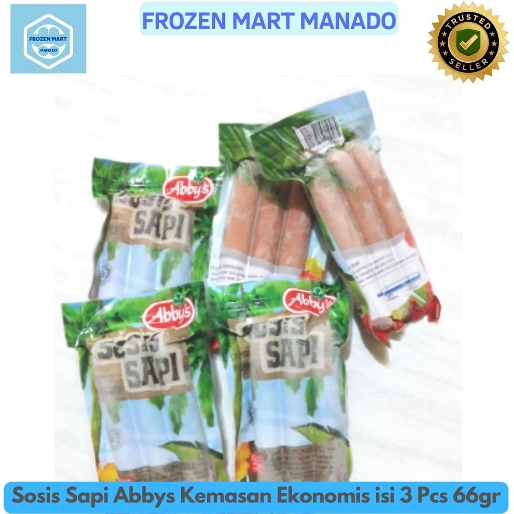 

Sosis Sapi Abbys Kemasan Ekonomis isi 3 Pcs 66gr - Frozen Mart Manado (Frozen Food Manado)