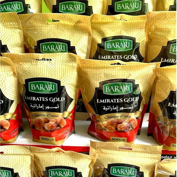

Kurma Barari Emirates Gold Pouch 500 Gram / Kurma Emirat Premium Dates High Quality Tekstur Kering