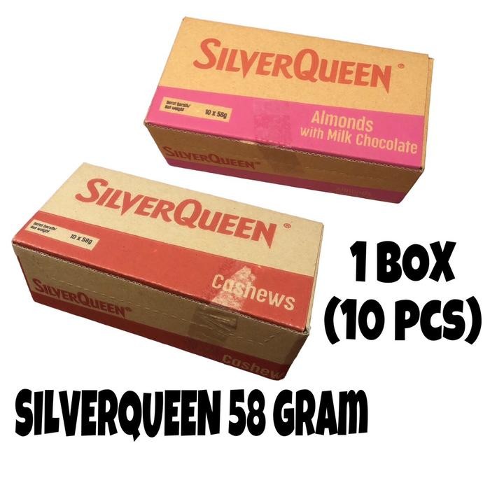 

terbaru !!! silverqueen cokelat almond cashew 55 gram 1 box (10 pcs) chocolate ready