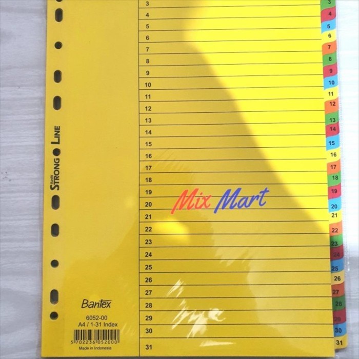 

TERBARU Divider Bantex 6052 00 A4 1-31 index Cardboard
