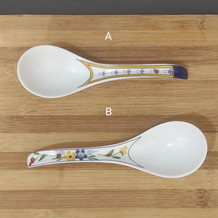 ~^~^~^] Sendok Bebek Bubur Prasmanan Besar Keramik Tebal Putih Motif
