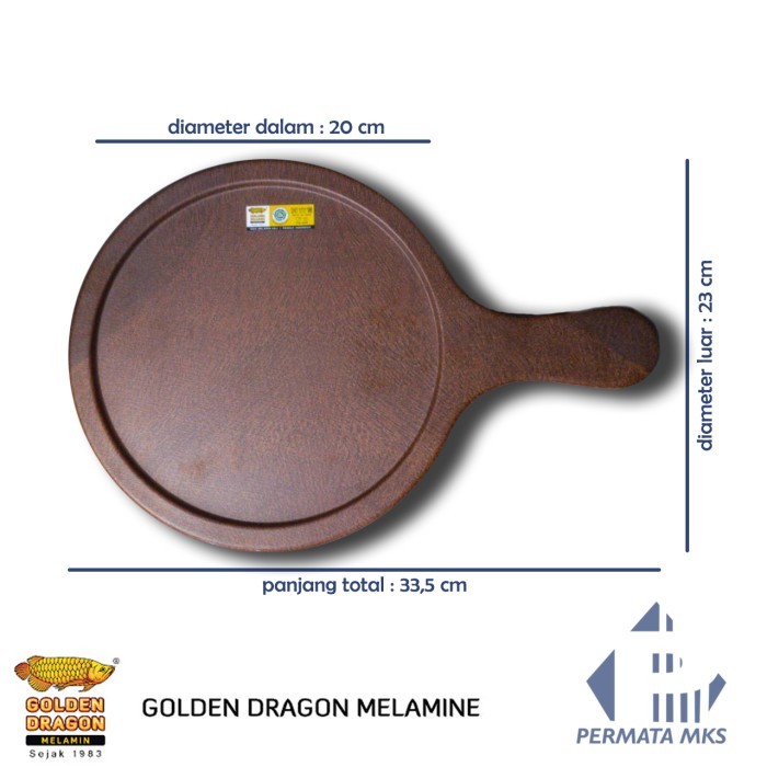 yang dicari] Piring Melamin 9" Motif Kayu Wooden Model Talenan Golden Dragon