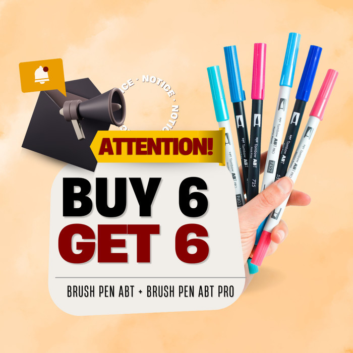 

TERLARIS! [ Buy 6 GET 6 ] Tombow ABT Dual Brush Pen ( ORANGE & BROWN SERIES )