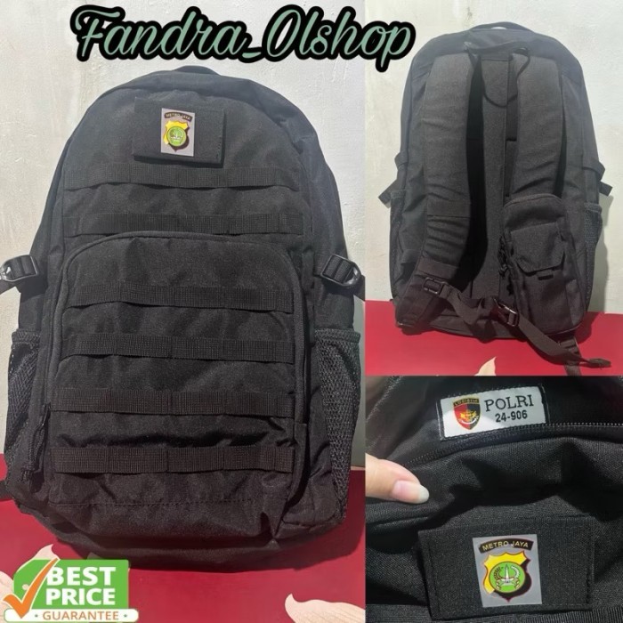 Tas Ransel Hitam Jatah Polri Terbaru 2024 Logo Polda Metro Jaya. Kualitas Terbaik 