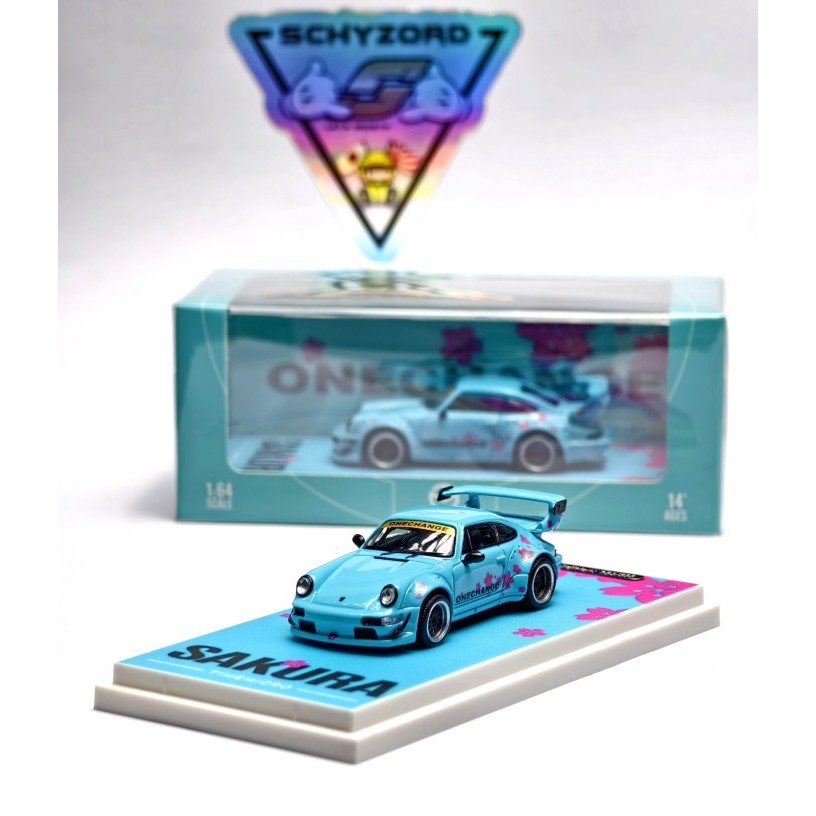 TERBARU Time Micro Porsche RWB 964 GT Wing Sakura Japan Limited Edition Tiffany Blue