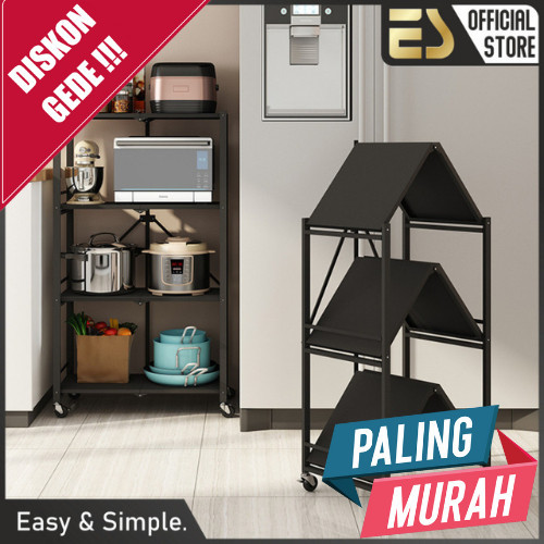 ES RAK DAPUR MULTI-FUNGSI TANPA INSTALASI RAK PENYIMPANAN RAK LIPAT