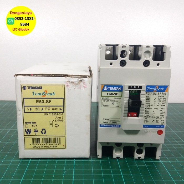 Terasaki Nfb Mccb E50-Sf 3P 30A Ac240V 25Ka 380V 16Ka