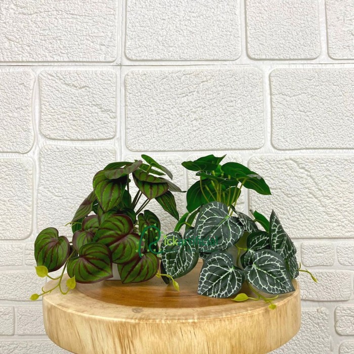 POHON DAUN RAMBAT JUNTAI MINI TANAMAN PLASTIK ARTIFICIAL POT MELAMINE