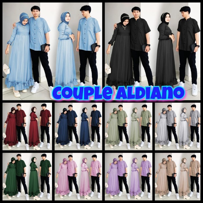 Pakaian Pesta Pasangan (Kemeja Lenpen & Maxidress) Couple ALDIANO